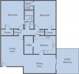 B1 Floor Plan at The Mason Mills Apartments, Decatur, 30033