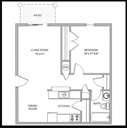  Floor Plan 1 Bedroom