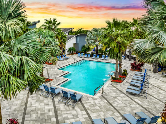 Swimming Pool And Sundeck at Pearce at Pavilion Luxury Apartments, Riverview, FL, Florida, 33578