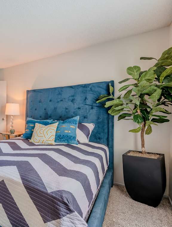 Primary Bedroom at Cottages at Bedford Apartments, Bedford