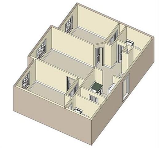 Floor Plan  2Bedroom 2Bath Style A 3D Floorplan unfurnished_Lakeside Commons Apartments West Palm Beach, FL
