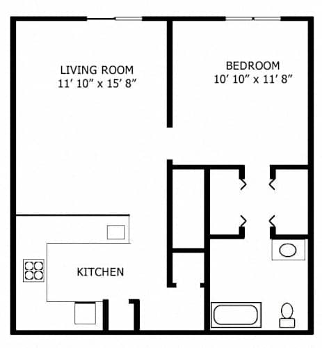 Floor Plan  1 Bedroom