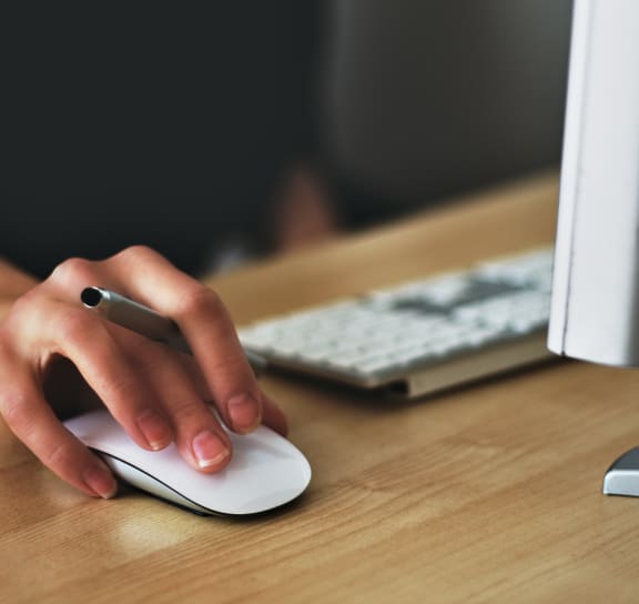 a person using a computer mouse
