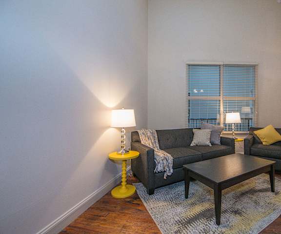 a living room with a couch and a coffee table