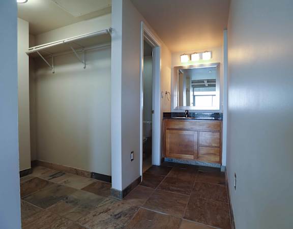 Tile floored interior