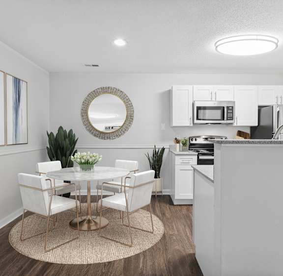 Kitchen island at The Summit at Avent Ferry Apartments, Raleigh, NC