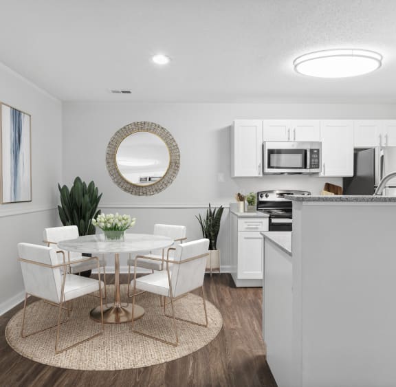 Kitchen island at The Summit at Avent Ferry Apartments, Raleigh, NC