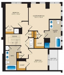 3 bedroom apartment floorplans, arlington VA