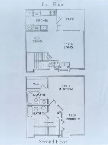 Floor Plan  B3 2 Bedroom / 2 Bath - 1043