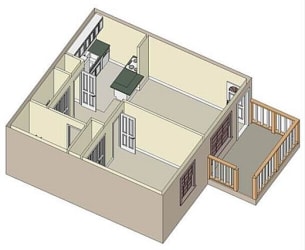 1x1 floor plan