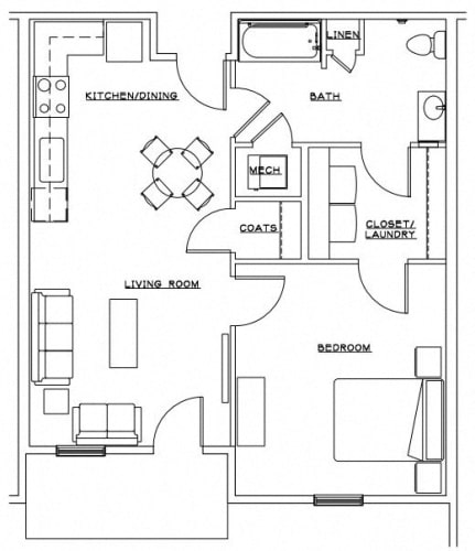 Floor Plan  1 Bedroom