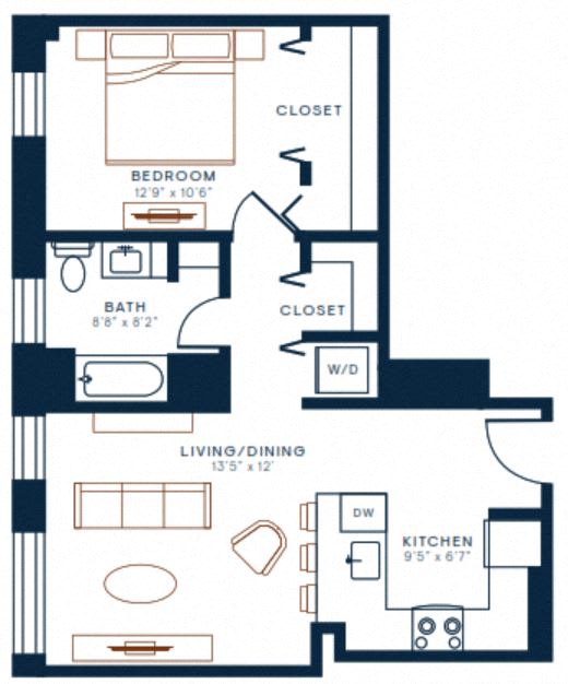 Belden Stratford | 1 Bedroom 1 Bath | 728 Sq Ft  at The Belden Stratford, Chicago, IL, 60614