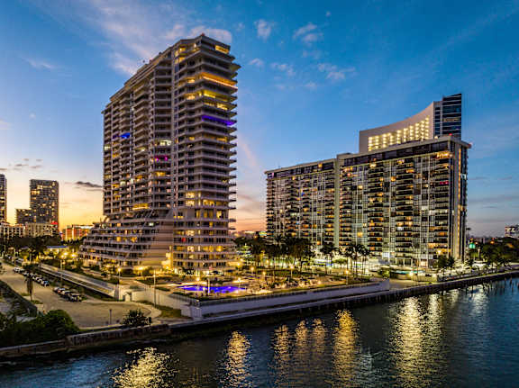 City View In Night at The Hamilton, Miami, 33137