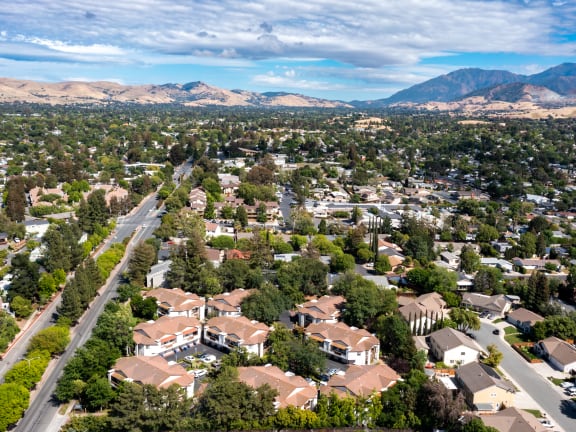 an aerial view at Greentree Terrace Apartments, CONCORD, California