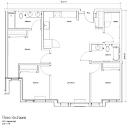  Floor Plan 3 Bedroom B