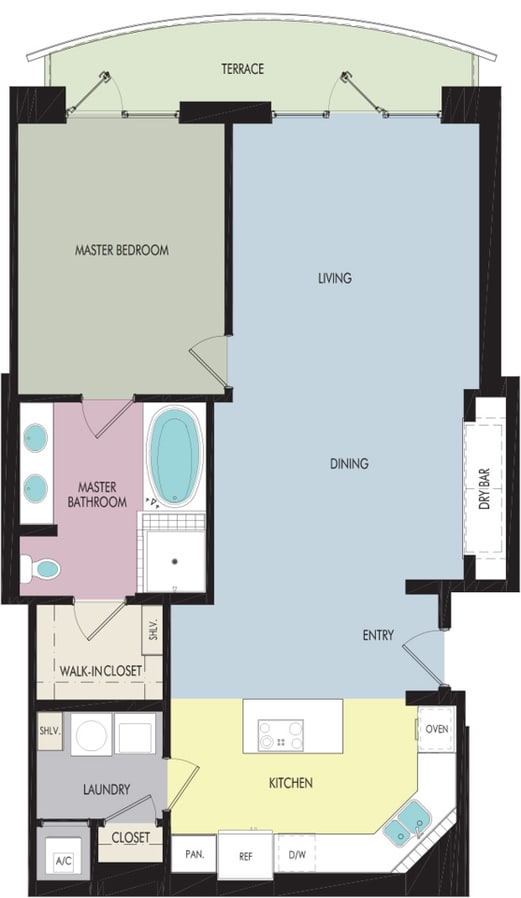 bedford apartment floor plan with outdoor space Wilshire Victoria