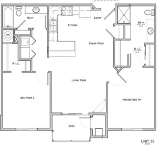 Sterling two bedroom two bathroom floor plan at Villas of Omaha at Butler Ridge