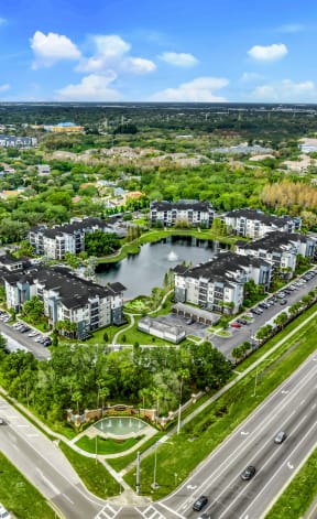 City aerial view at Pearce at Pavilion Luxury Apartments, Riverview, FL, Florida, 33578