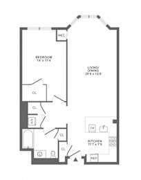 1 bed 1 bathroom M at Vermella Lyndhurst apartments, Lyndhurst 07071