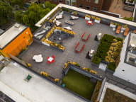 a view of the courtyard from above