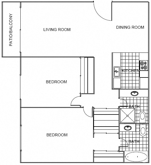 C floor plan at Camino de Oro Apartments, Torrance, California