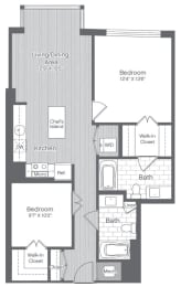  Floor Plan 2 Bed/2 Bath-B17