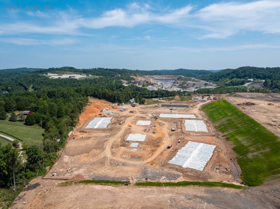 a view of the site from the air