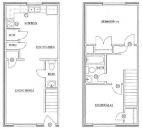  Floor Plan 2 BED / 1.5 BATH