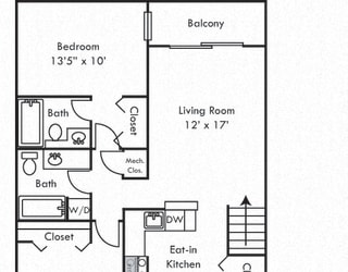 The Cypress. 2 bedroom apartment. Kitchen with bartop open to living/dinning room. 2 full bathroom. large closets. Patio/balcony.