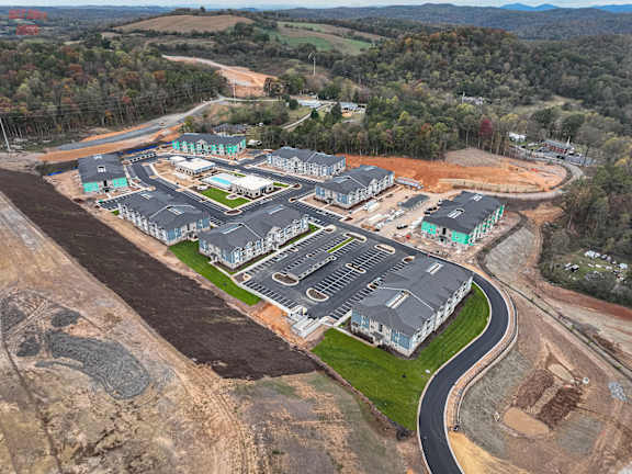 a view of the site from the air