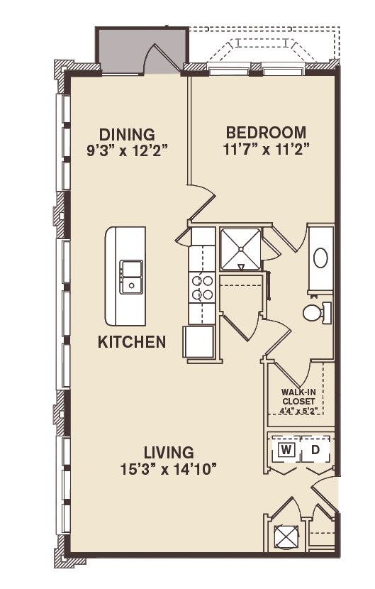 Providence At Old Meridian One bedroom apartment in Carmel Indiana