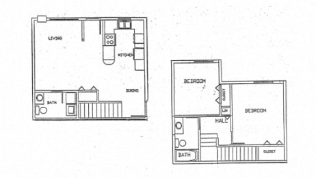  Floor Plan 2 Bedroom 1.5 Bathroom