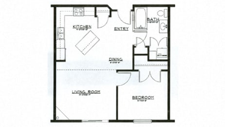  Floor Plan One Bedroom One Bathroom