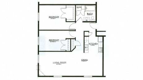  Floor Plan Two Bedroom Two Bathroom