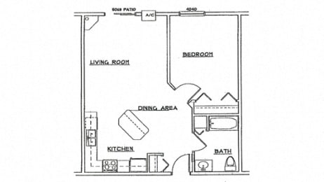  Floor Plan One Bedroom One Bath