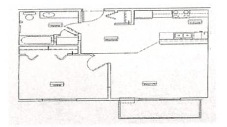  Floor Plan 1 bed 1 bath D Building