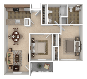  Floor Plan Tenth Two Bed Two Bath