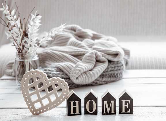 a pile of blankets with a heart and house blocks at Shenandoah Properties in Lafayette, IN 47905