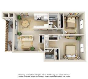  Floor Plan 2 Bedroom 2 Bath