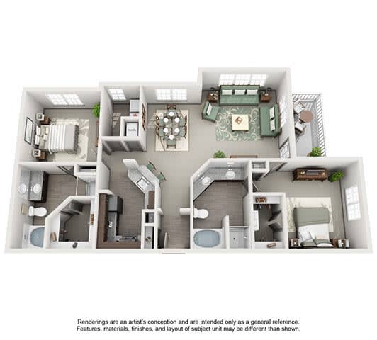 Floor Plan  The Estates at Johns Creek Apartment Homes - 2 Bedroom 2 Bath Apartment