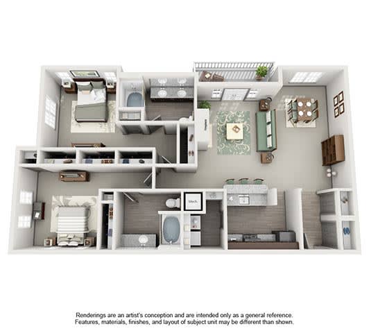 The Estates at Johns Creek Apartment Homes - 2 Bedroom 2 Bath Apartment The Estates at Johns Creek Apartment Homes - 2 Bedroom 2 Bath Apartment