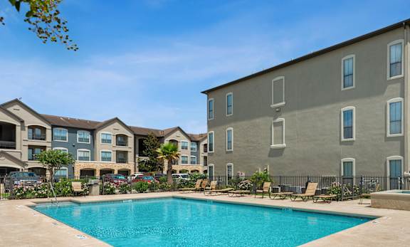 Outdoor pool at Parkway Senior Apartments in Pasadena TX