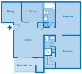 Estancia 2A Two Bedroom Floor Plan