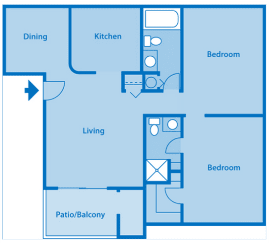 Estancia 2A Two Bedroom Floor Plan