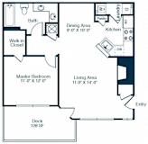 A2 Floor Plan 1 Bedroom 1 Bath at Elan at Mallard Creek Apartment Homes, North Carolina, 28269