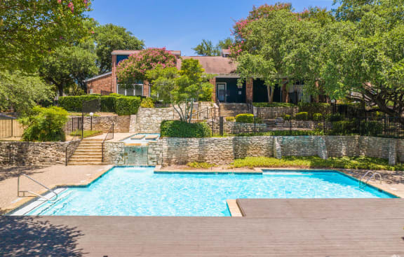 Crystal Clear Swimming Pool at Sunset Canyon Apartments,CLEAR Property Management, San Antonio, TX, 78232