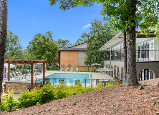 Pool And Amenity Area at Riverchase Landing Apartments, Hoover, AL, 35244