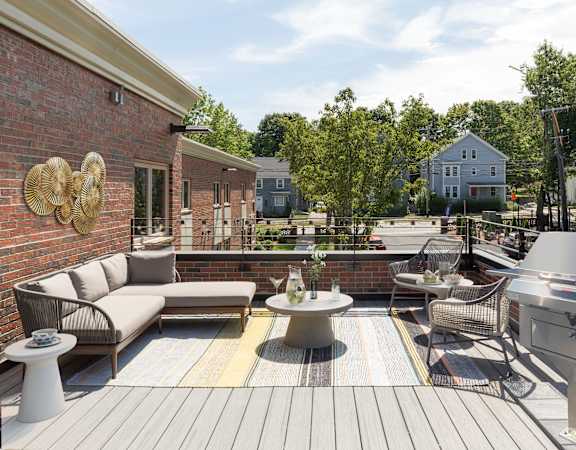 Outdoor Lounge at 735 Truman Apartments, Hyde Park