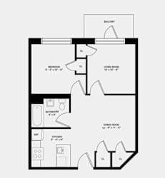 Floor Plan C Line 2 Bed 1 Bath