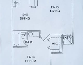 Floor Plan 1 Bedroom / 1 Bath - 652